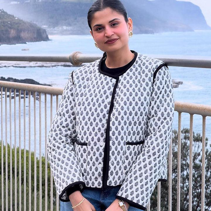 Damen Modische Steppjacke mit kontrastierenden Akzenten Drune