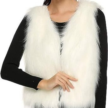 Damen Elegante Kunstpelz-Weste Drune