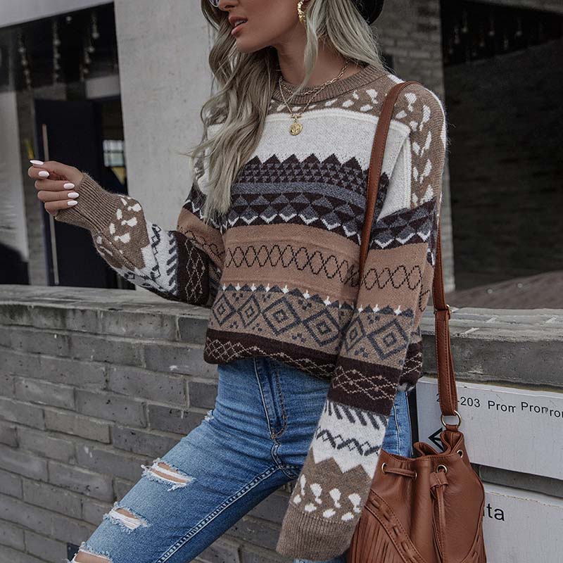 Drune | Geometrischer Strickpullover für Stilbewusste Damen