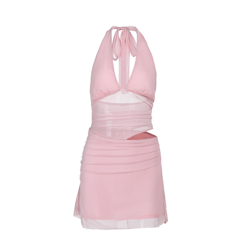 Damen schulterfreies Badeanzugkleid mit sexy Wickeldesign und figurformender Silhouette Drune
