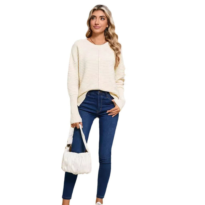 Damen Strickpullover mit feiner Rippstruktur und lässigem Schnitt Drune