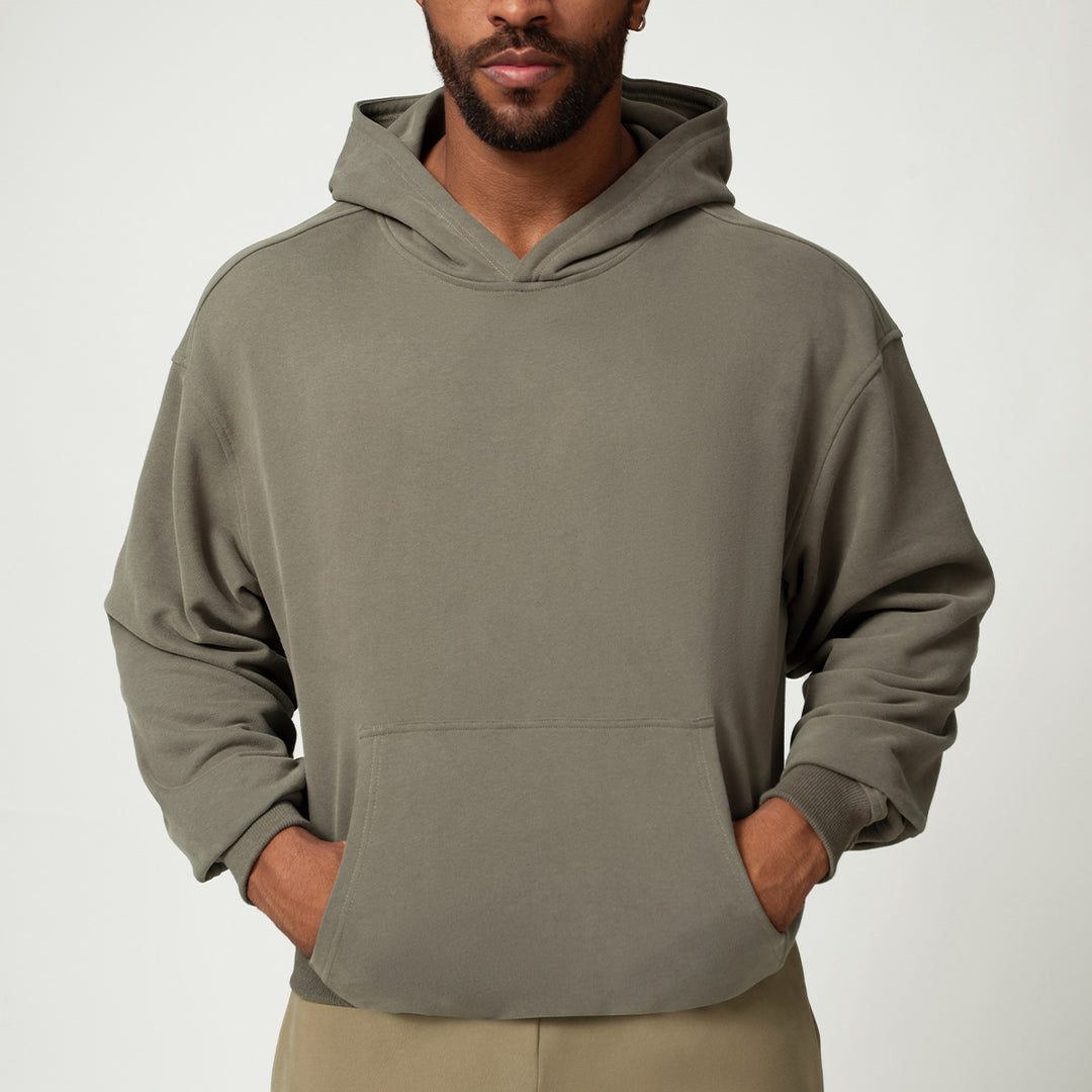 Herren Kapuzenpullover mit weichem Fleece-Futter und geräumiger Tasche Drune