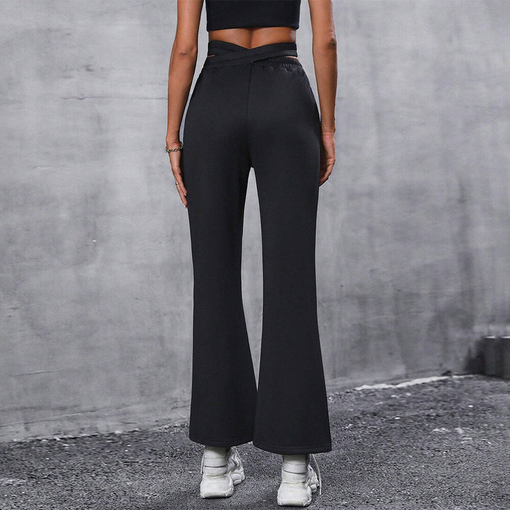 Damen Weite High-Waist-Hose mit elegantem Knoten-Detail Drune