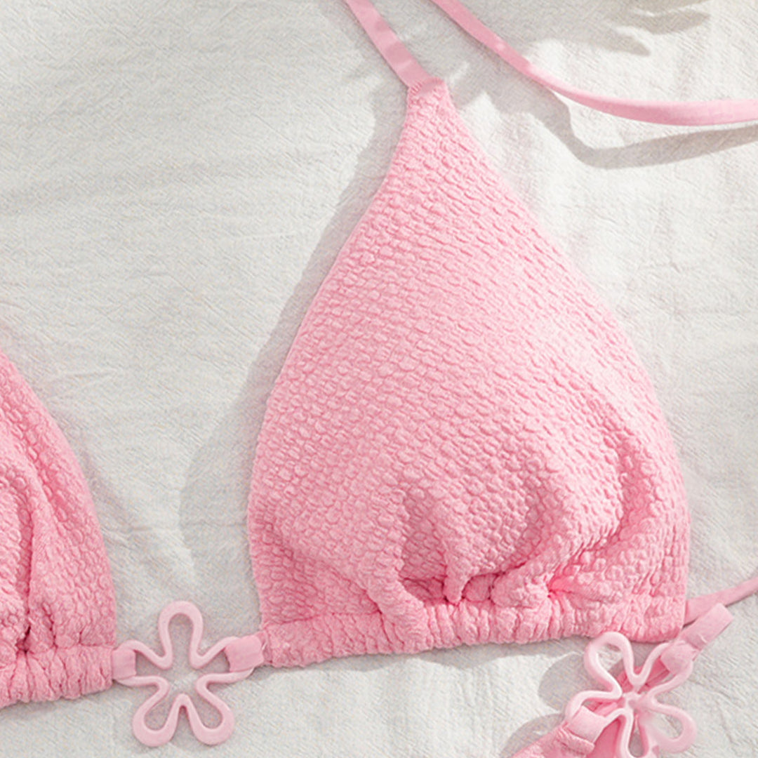 Damen Triangel-Bikini mit floralem Design und verstellbaren Trägern Drune