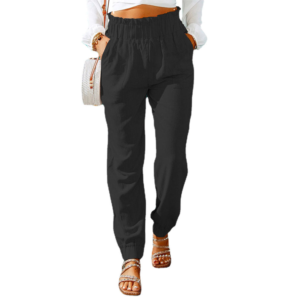Damen Bequeme und elegante Sommerhose mit elastischem Bund und praktischen Taschen Drune