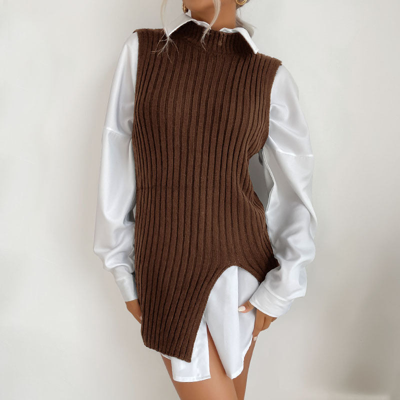 Damen Strickkleid mit tailliertem Gürtel und modernem Design Drune