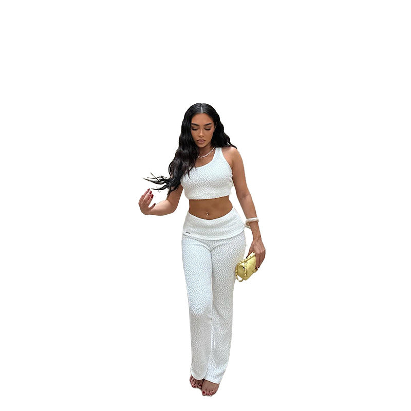 Damen trendiges Sport-Outfit mit schickem Oberteil und enganliegenden Leggings Drune