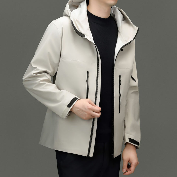 Herren wetterfeste Übergangsjacke mit verstellbarem Kapuzenkragen und praktischen Taschen Drune