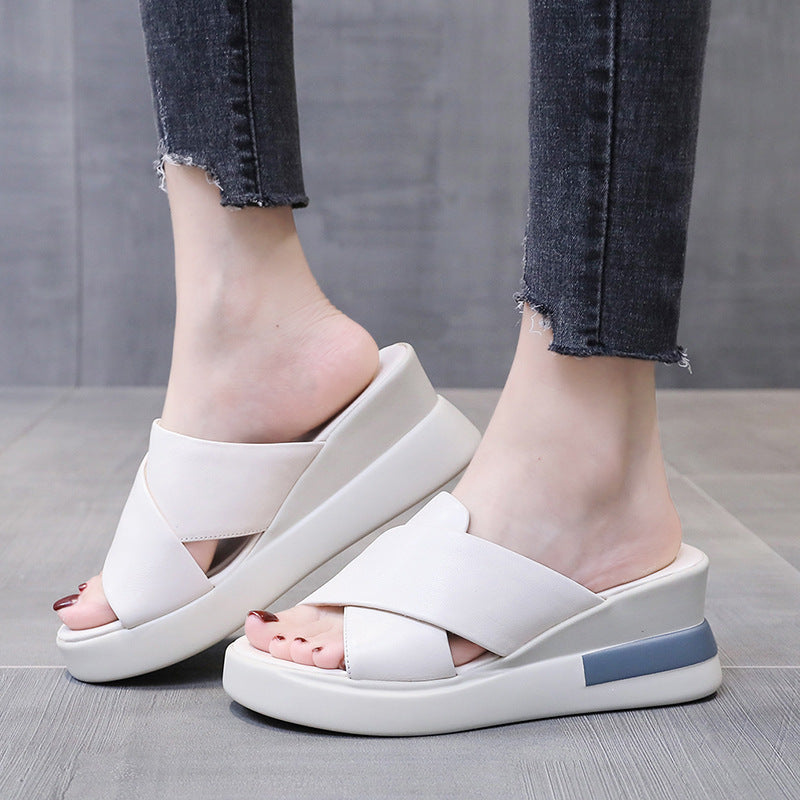 Damen nan Stadtkomfort Keil-Slipper mit ergonomischem viskoelastischem Fußbett und nahtlosem Synthetikobermaterial Drune