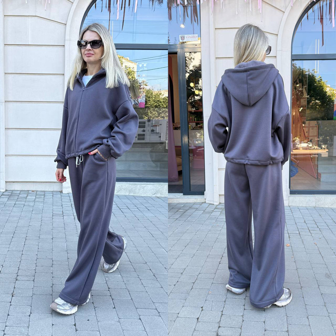 Damen sportliches Lounge-Set mit lässigem Hoodie und weitem Schnitt Drune