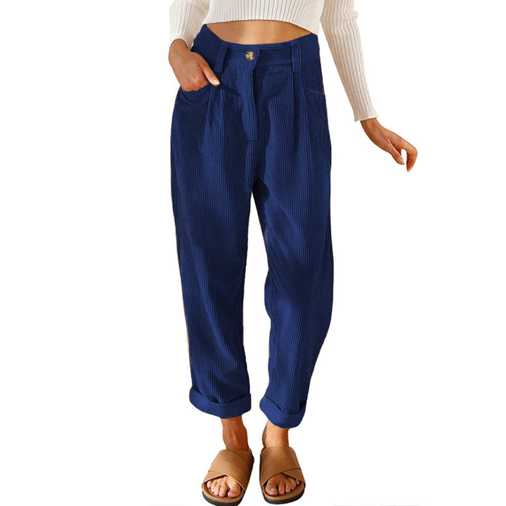 Damen Hoch taillierte gestreifte Hose Drune