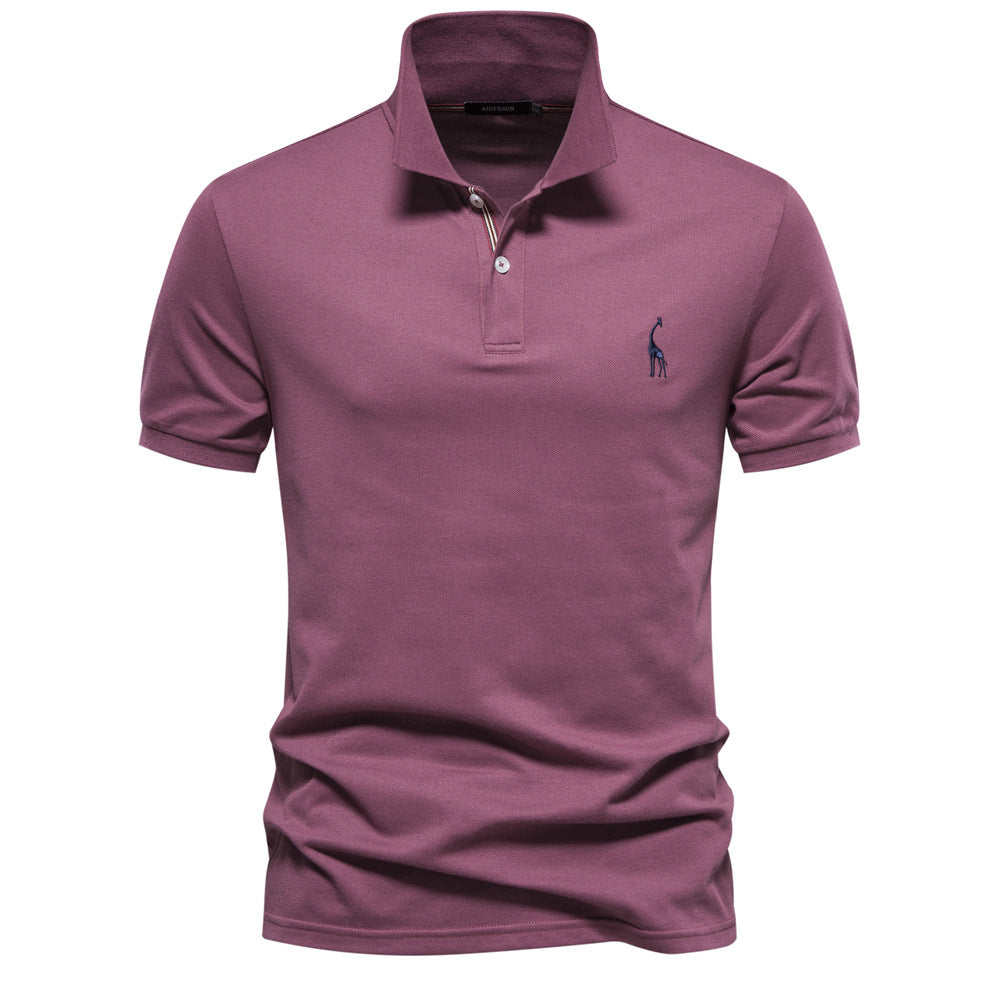 Herren Poloshirt aus atmungsaktiver Piqué-Baumwolle mit elegantem Stehkragen Drune