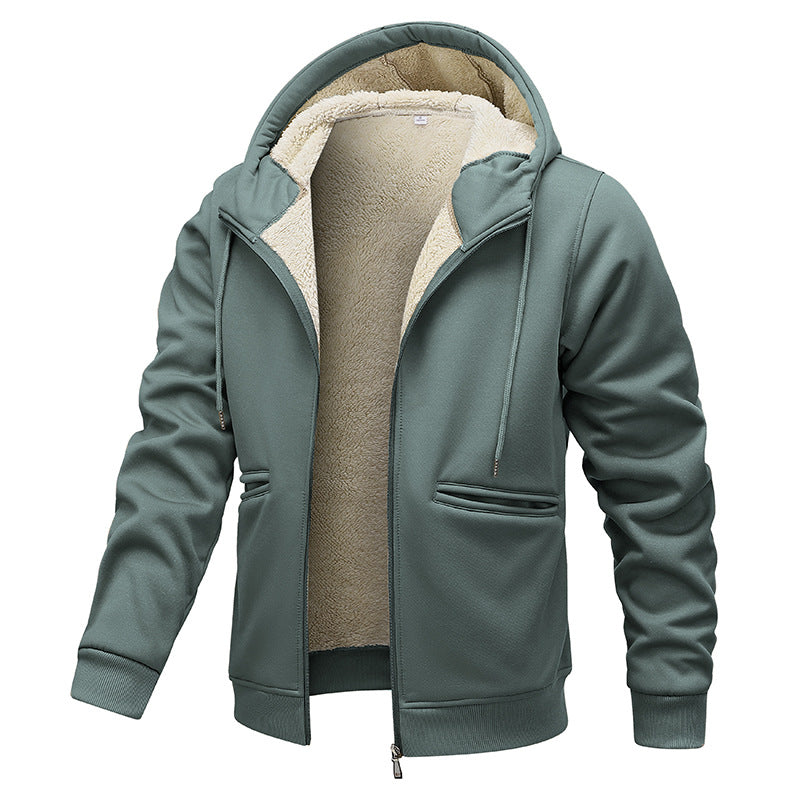 Herren wärmende Fleecejacke mit Kapuze Drune
