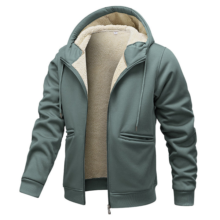 Herren wärmende Fleecejacke mit Kapuze Drune