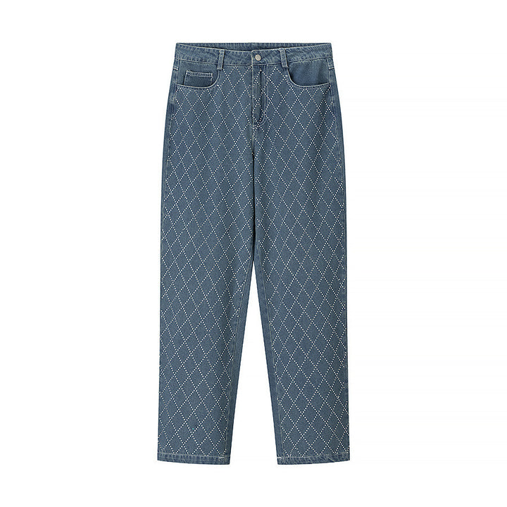 Damen High-Waist Jeans im modernen Karomuster Drune