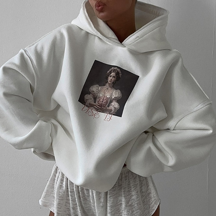 Damen Kapuzenpullover mit exklusivem Grafikdesign Drune