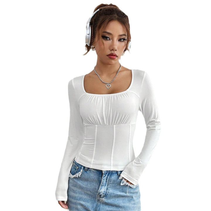Damen Langarmshirt mit quadratischem Ausschnitt und figurschmeichelndem Design Drune
