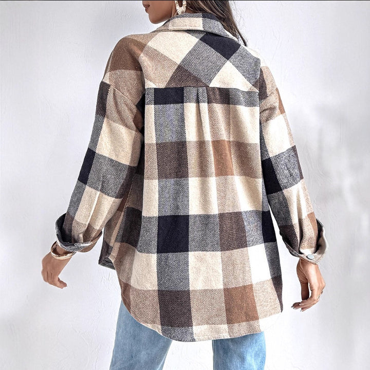 Damen Übergröße Karo-Hemdjacke Drune