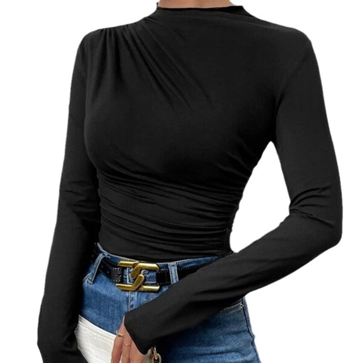 Damen elegantes Langarmshirt mit raffiniertem Effekt Drune