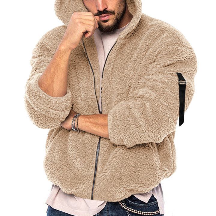 Herren Fleecejacke mit weichem Innenfutter und Kapuze Drune