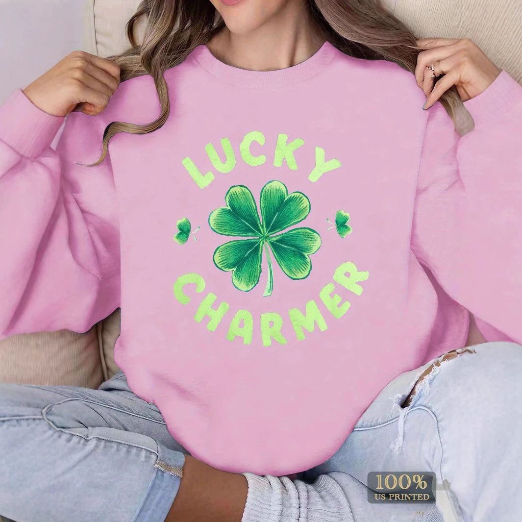 Damen Sweatshirt mit trendigem Klee-Design und inspirierendem Schriftzug Drune