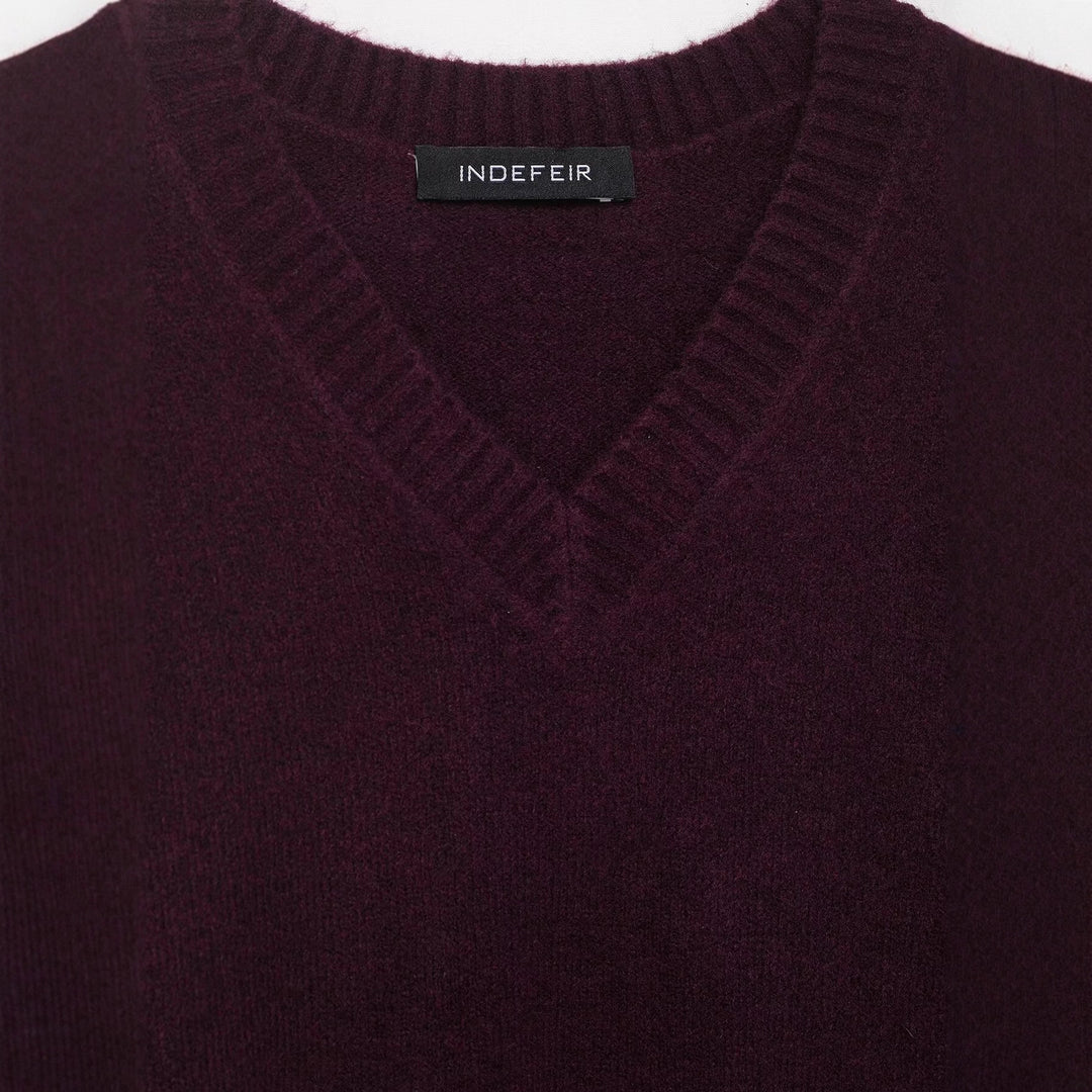 Damen V-Ausschnitt Pullover aus weichem Strickmaterial Drune