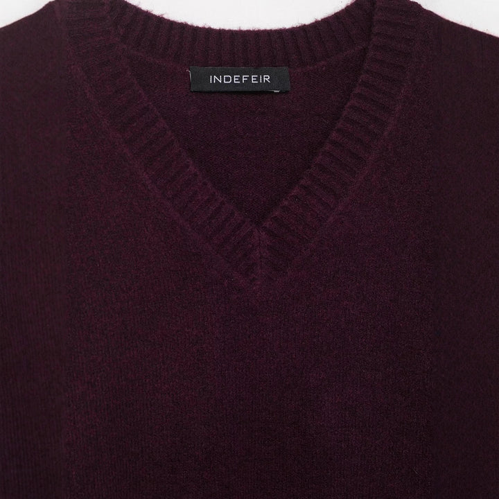 Damen V-Ausschnitt Pullover aus weichem Strickmaterial Drune