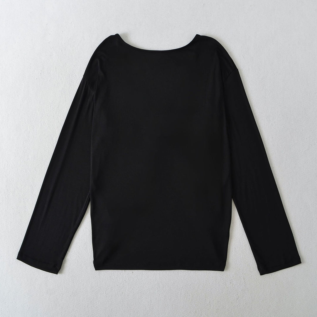 Damen Lässiges Langarmshirt mit weitem Schnitt und bequemer Passform Drune