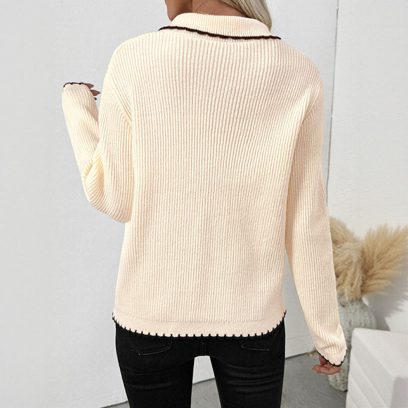 Damen elegante und modische Strickjacke mit dekorativem Bindeband Drune