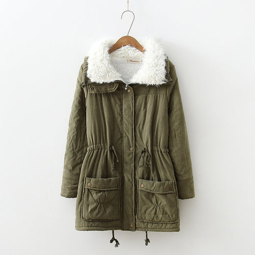 Damen Übergangsjacke mit abnehmbarem Kunstfellkragen und praktischen Taschen Drune