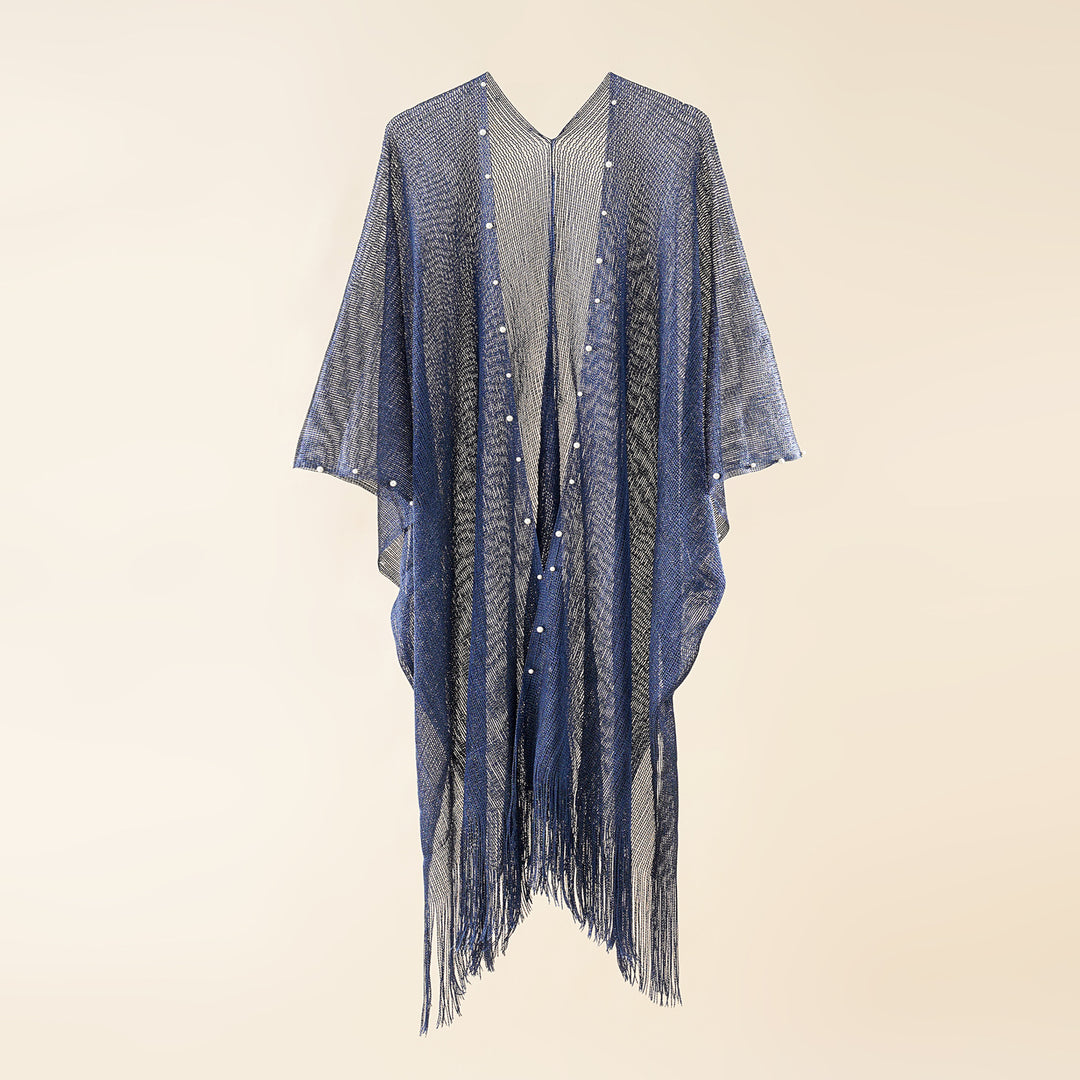 Damen transparenter Kaftan mit fransigen Kanten und elegantem Design Drune