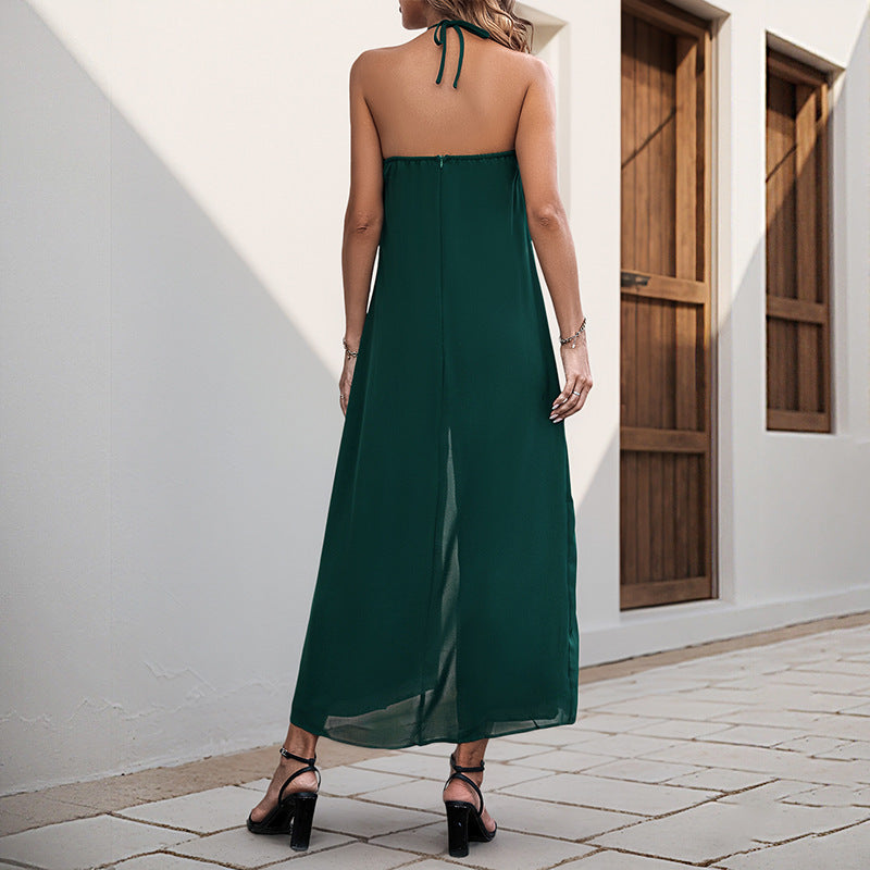 Damen eleganter Jumpsuit mit trägerlosem Design und weitem Schnitt Drune