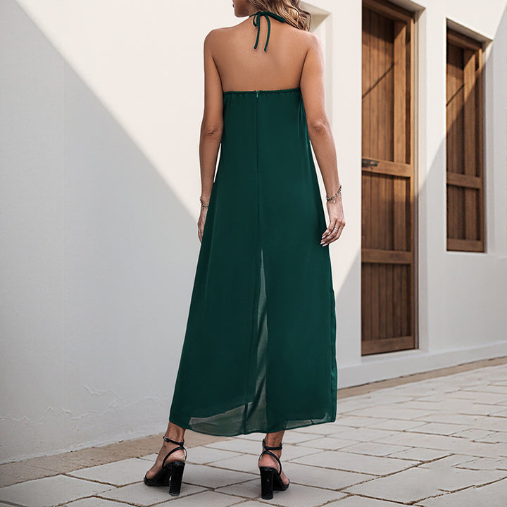 Damen eleganter Jumpsuit mit trägerlosem Design und weitem Schnitt Drune