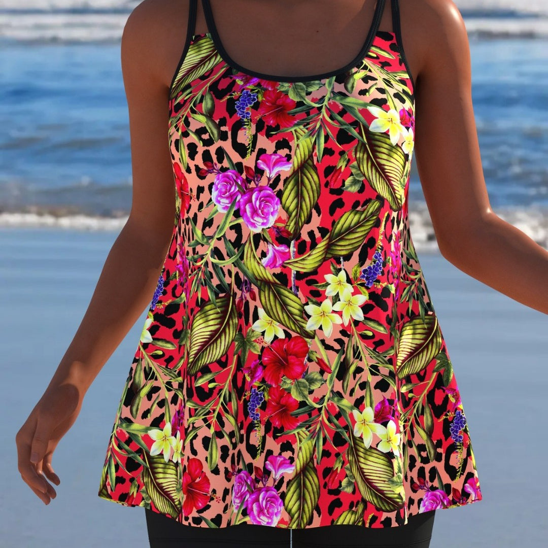 Damen Schwimmanzug mit modischem A-Linien-Schnitt und floralem Design Drune
