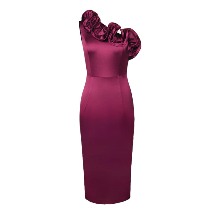 Damen Elegantes Cocktailkleid mit voluminösen Rüschen Drune