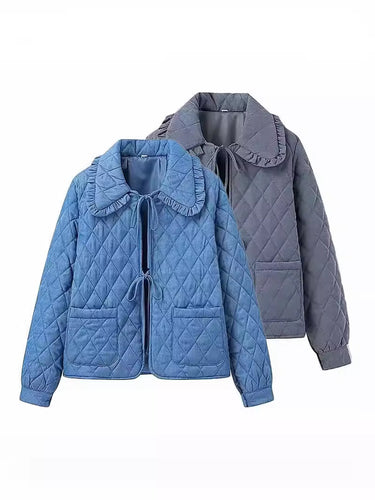 Damen Steppjacke mit großem Kragen und praktischen Taschen Drune