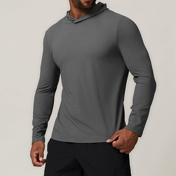 Herren Longsleeve mit Kapuze und feuchtigkeitstransportierender Technologie Drune