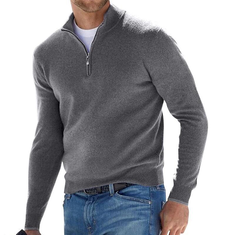 Drune | Feinstrick Wollmischung Slim Fit Reißverschluss Im Kragen