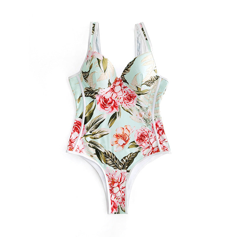 Damen Einteiler-Badeanzug mit floralem Design und komfortabler Passform Drune