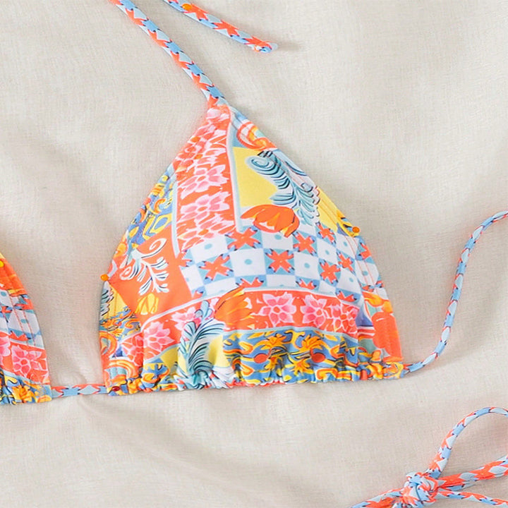 Damen Triangel-Bikini mit verspieltem Muster Drune
