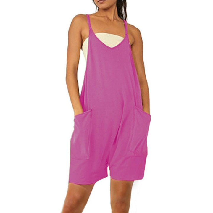 Damen Lässiger Jumpsuit mit tiefem Ausschnitt und praktischen Taschen Drune