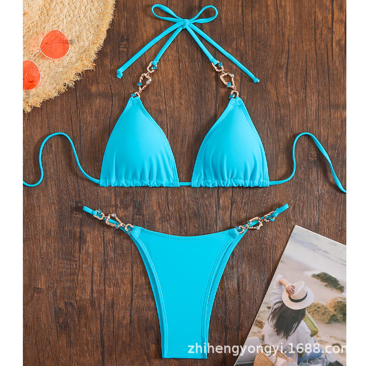Damen Triangel-Bikini mit schimmernden Anhängern Drune