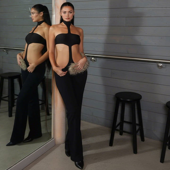 Damen Modischer Cut-Out Body Drune