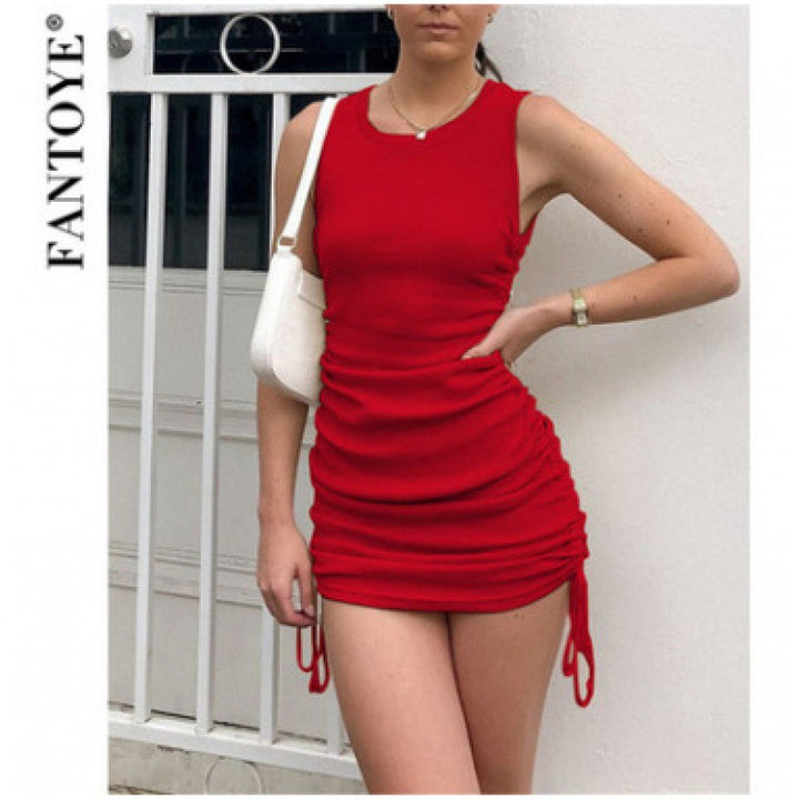Damen Wickelkleid mit modernen Rüschendetails und figurbetontem Schnitt Drune