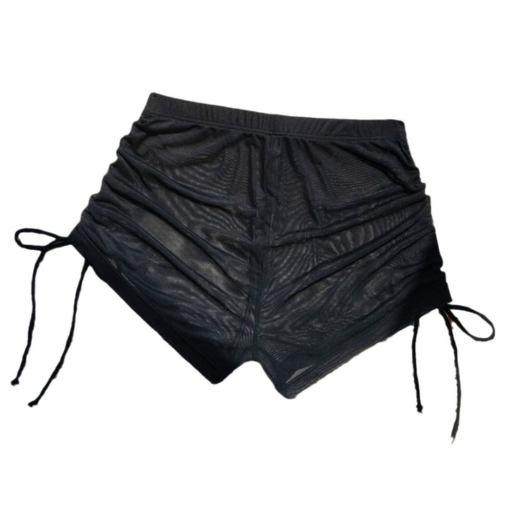 Damen Sportliche Raffungshorts aus transparentem Material Drune