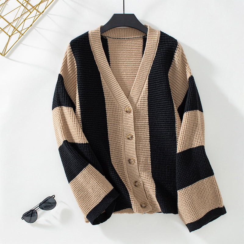 Drune | Gestreifter Strick Strickjacke