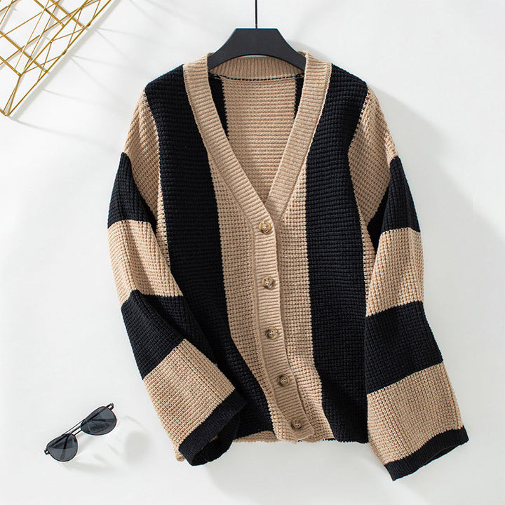 Drune | Gestreifter Strick Strickjacke