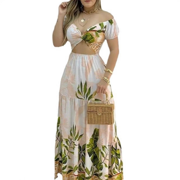 Damen Maxikleid mit tropischem Muster Drune