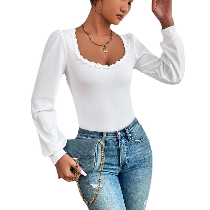 Damen Langarmshirt mit eleganter Rüschendekoration und taillierter Passform Drune