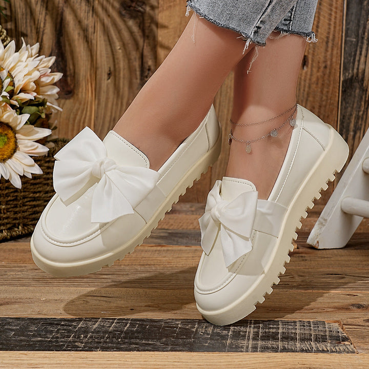 Damen Loafers mit dekorativem Schleifen-Design und rutschfester Sohle Drune